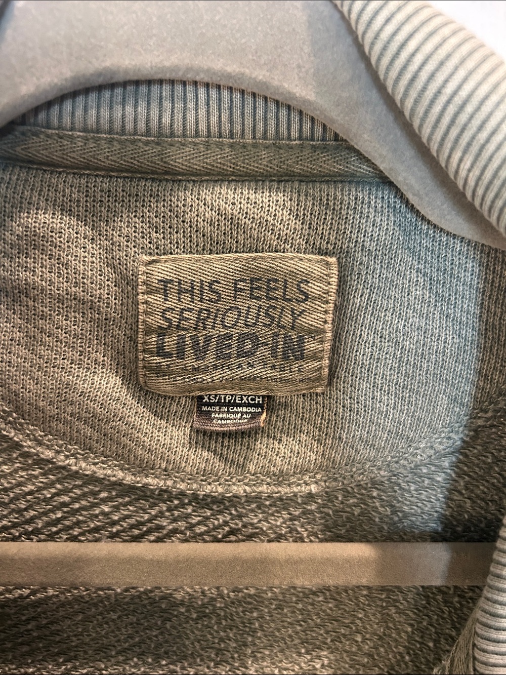 American Eagle This Feels Seriously Lived-In Sage Pullover Sweatshirt - Picture 2 of 3